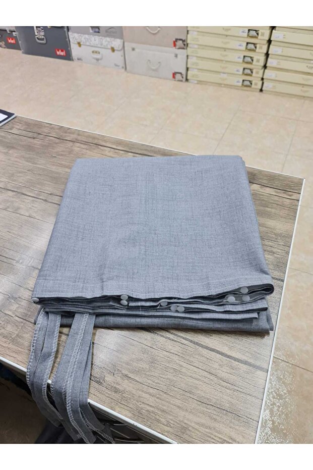 Lüks 1.Sınıf Kornişli Antrasit Balkon Perdesi En X Yükseklik Ölçülerle - 1