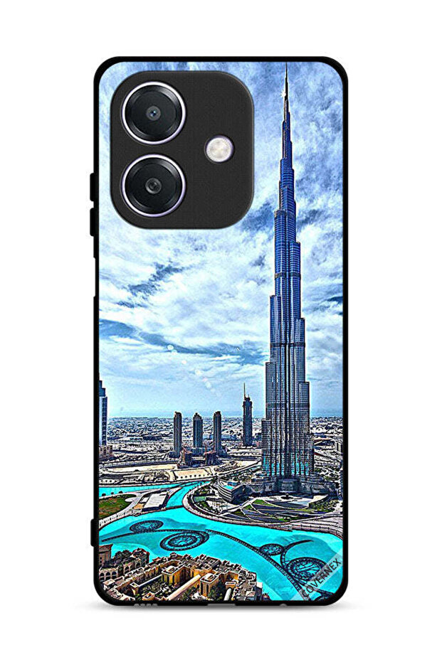 غطاء حماية لهاتف Oppo A3 5G، برج خليفة، غيوم تلامس السحاب
