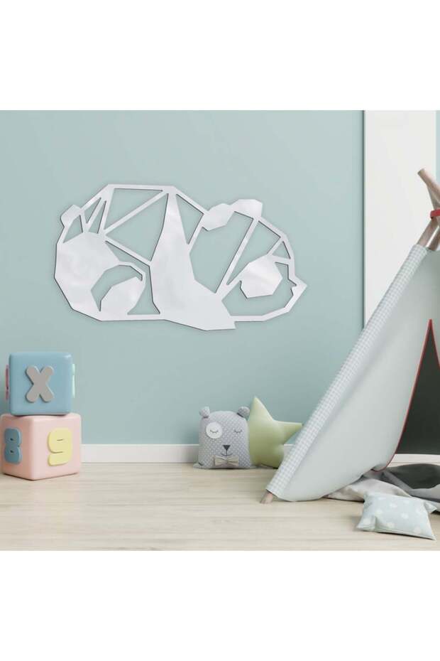 لوحة اكريلك فضي مودرن بنقشة باندا - 1