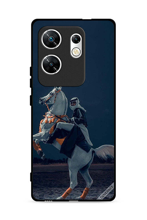 غطاء حماية لهاتف Infinix Zero 30 4G، صورة شاب على حصان