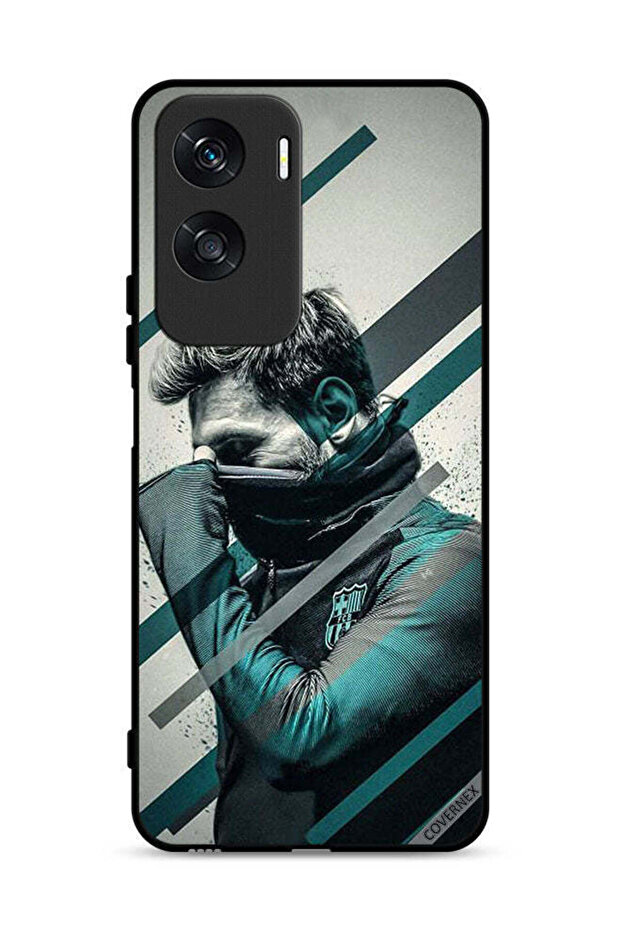 غطاء حماية لهاتف Honor X50i 5G بتصميم وجه ميسي المختبئ