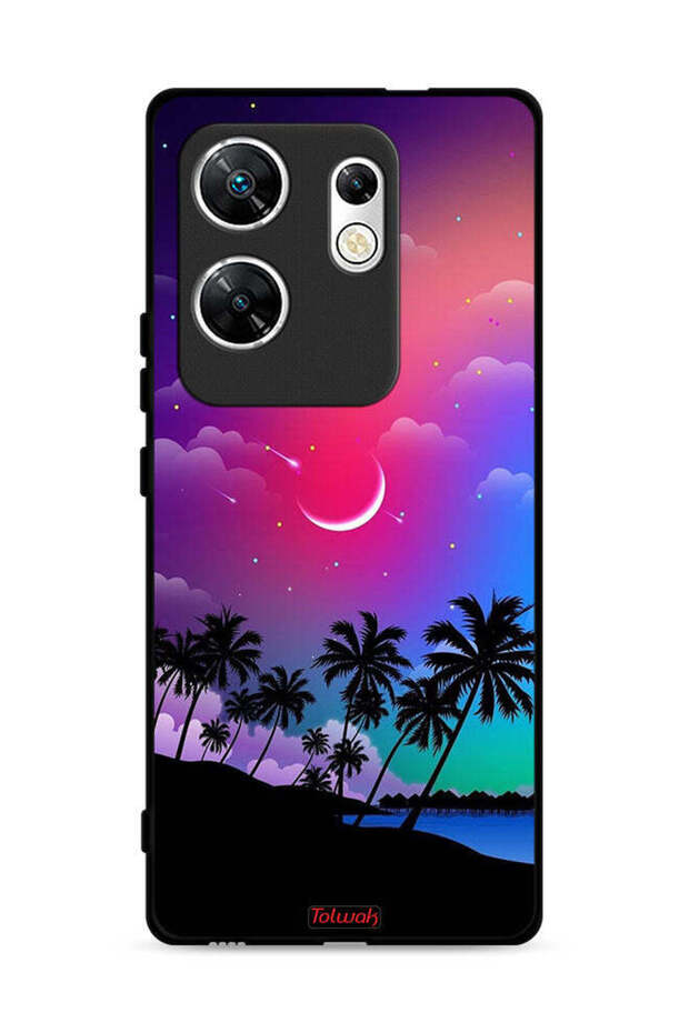 غطاء حماية لهاتف Infinix Zero 30 4G بنقشة قمر في الليل