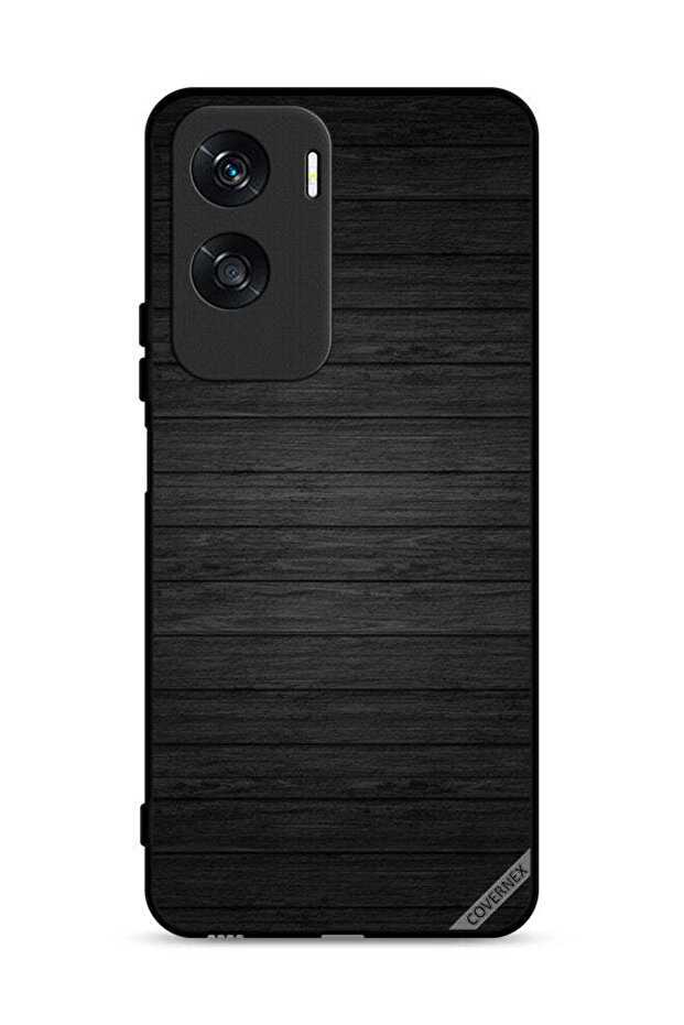 غطاء حماية لهاتف Honor X50i 5G بنمط خشبي داكن
