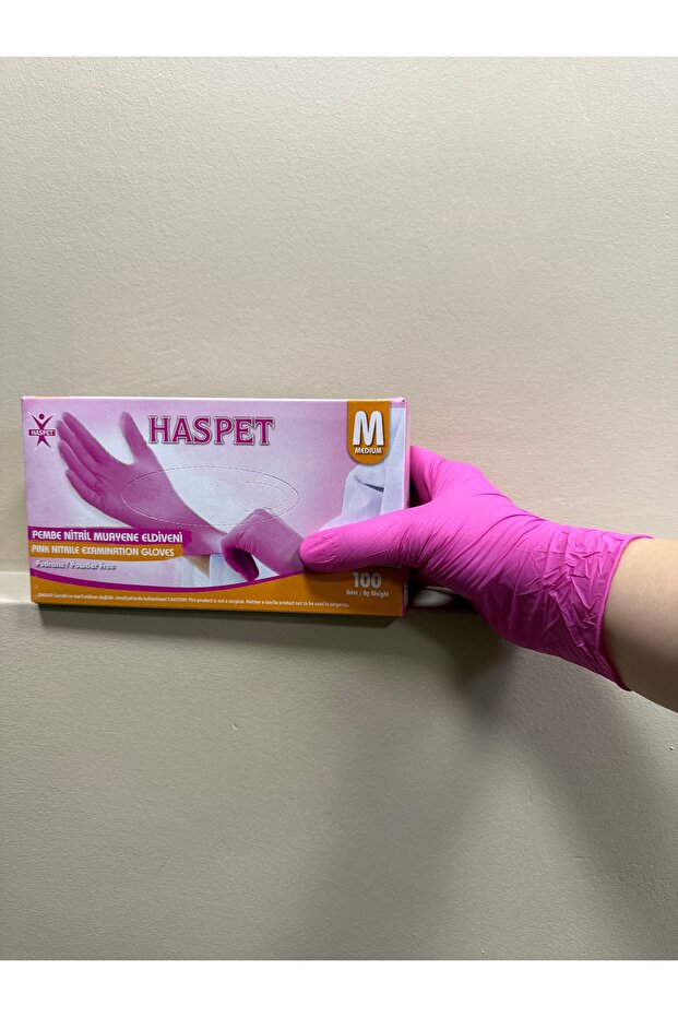 HASPET NİTRİL PEMBE RENK ELDİVEN - 2