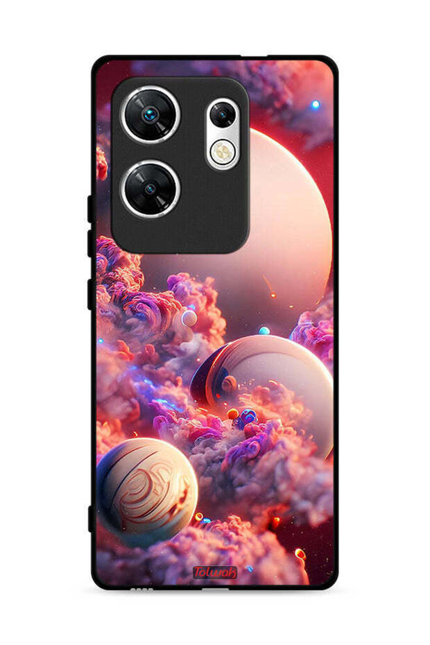 غطاء حماية لهاتف Infinix Zero 30 4G بطبعة غيوم وفن تجريدي