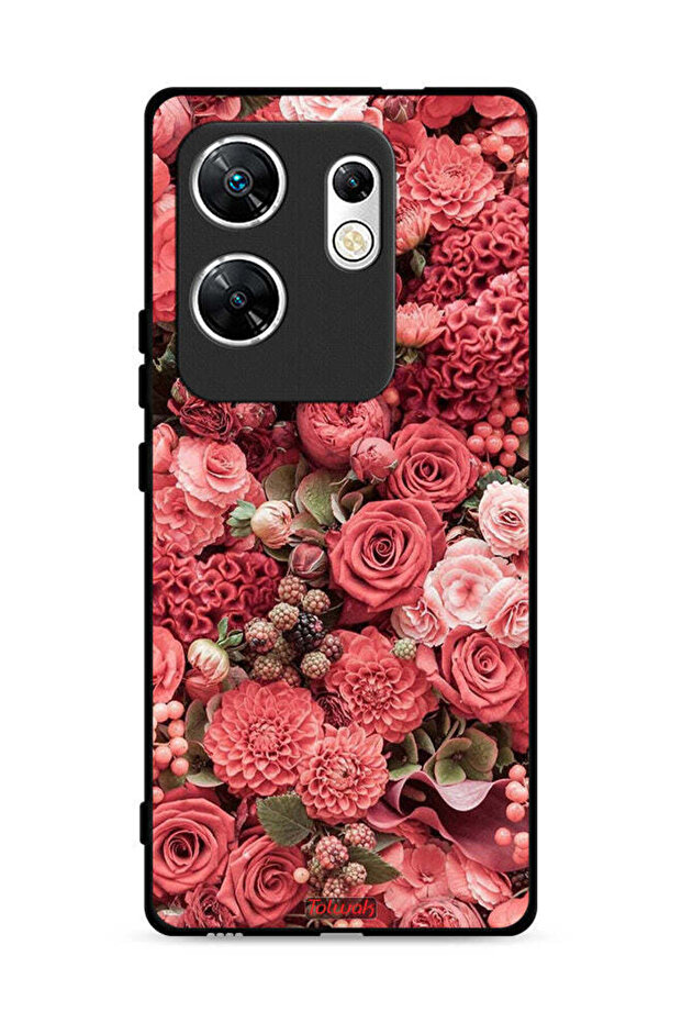 غطاء حماية لهاتف Infinix Zero 30 4G بلون الخوخ والورود