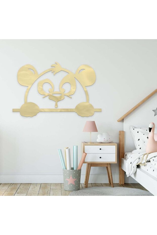 لوحة اكريلك ذهبي مودرن بنقشة باندا - 1