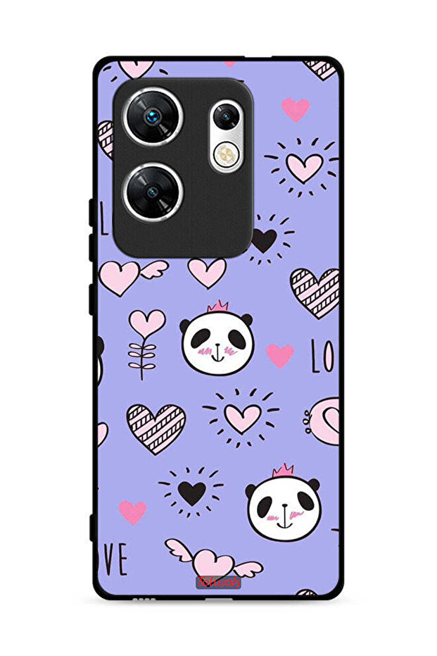 غطاء حماية لهاتف Infinix Zero 30 4G بطبعة Love And Panda Doodle