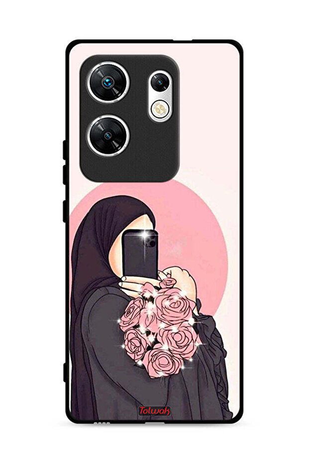 غطاء حماية لهاتف Infinix Zero 30 4G، فن التقاط صور سيلفي مع حمل الزهور