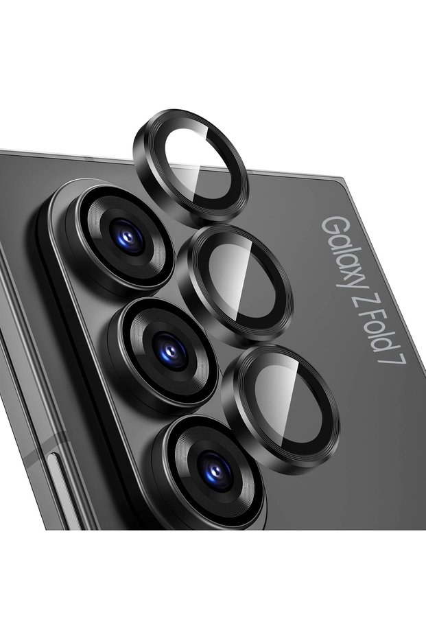 Samsung Galaxy Z Fold 7 Camera Lens Protector, 9H Tempered Glossy Camera Protection Metal Case Friendly Cl-