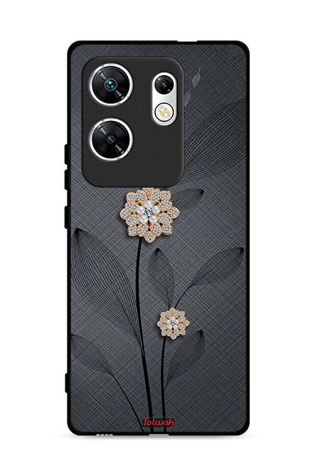 غطاء حماية لهاتف Infinix Zero 30 4G برسومات زهور ماسية
