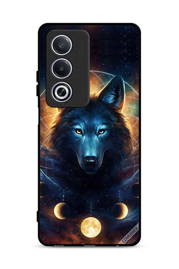 غطاء حماية لهاتف Oppo A3 Pro 5G بتصميم ذئب في الفضاء