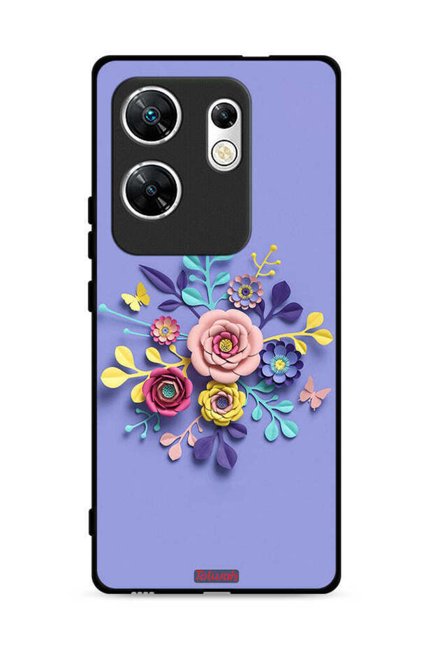 غطاء حماية لهاتف Infinix Zero 30 4G برسومات زهور فنية