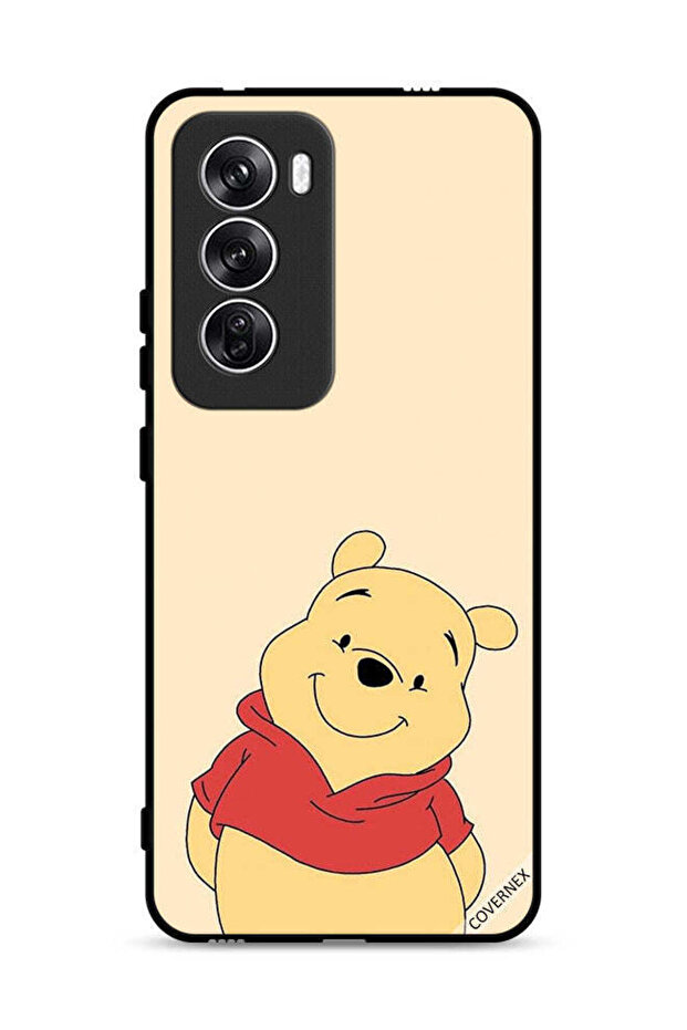 غطاء حماية Oppo Reno12 5G بتصميم الدب في وضع السعادة