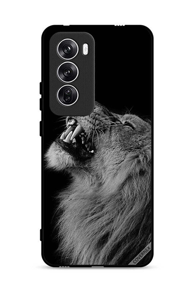 غطاء حماية لهاتف Oppo Reno12 5G بتصميم الأسد المبهج