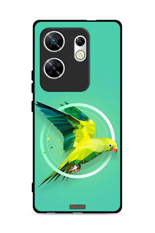 غطاء حماية لهاتف Infinix Zero 30 4G بتصميم فن تجريدي ببغاء