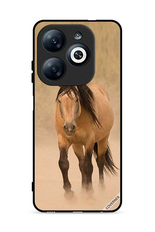 غطاء حماية لهاتف Infinix Smart 8 4G بتصميم سباق الخيل