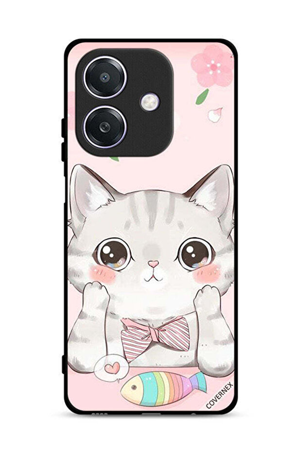 غطاء حماية لهاتف Oppo A3x 5G بتصميم سمكة القط