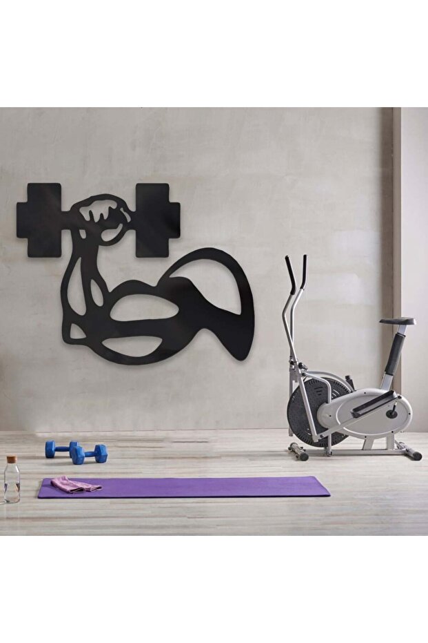 Black acrylic panel with a weightlifting pattern - 1