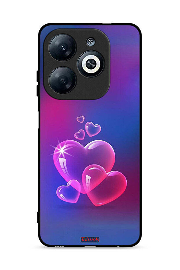 غطاء حماية لهاتف Infinix Smart 8 4G بتصميم قلوب مائية