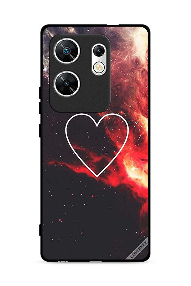 غطاء حماية لهاتف Infinix Zero 30 4G بتصميم قلب في الفضاء
