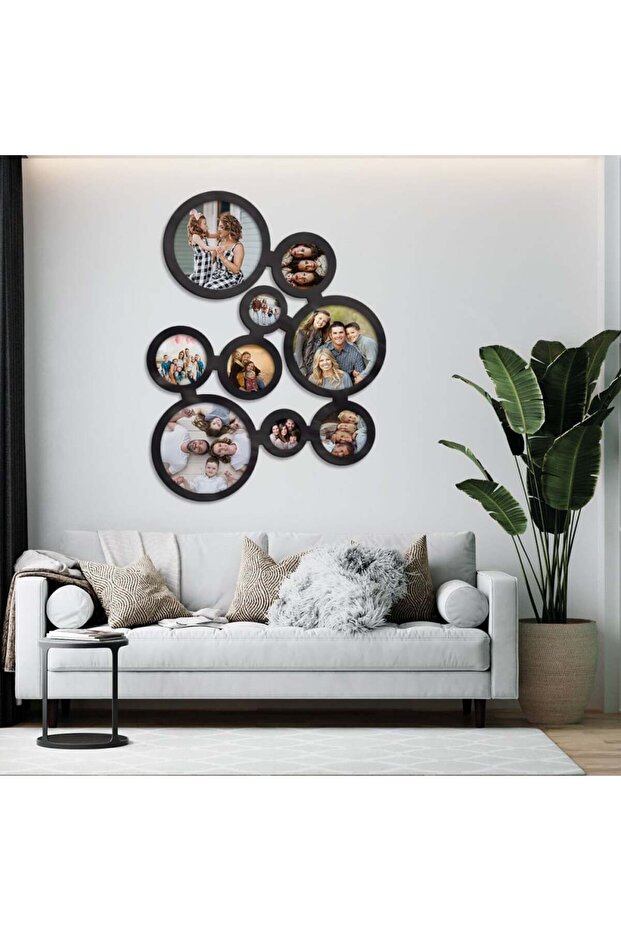 منحوتة اكريلك اسود بنقشة إطارات - 1