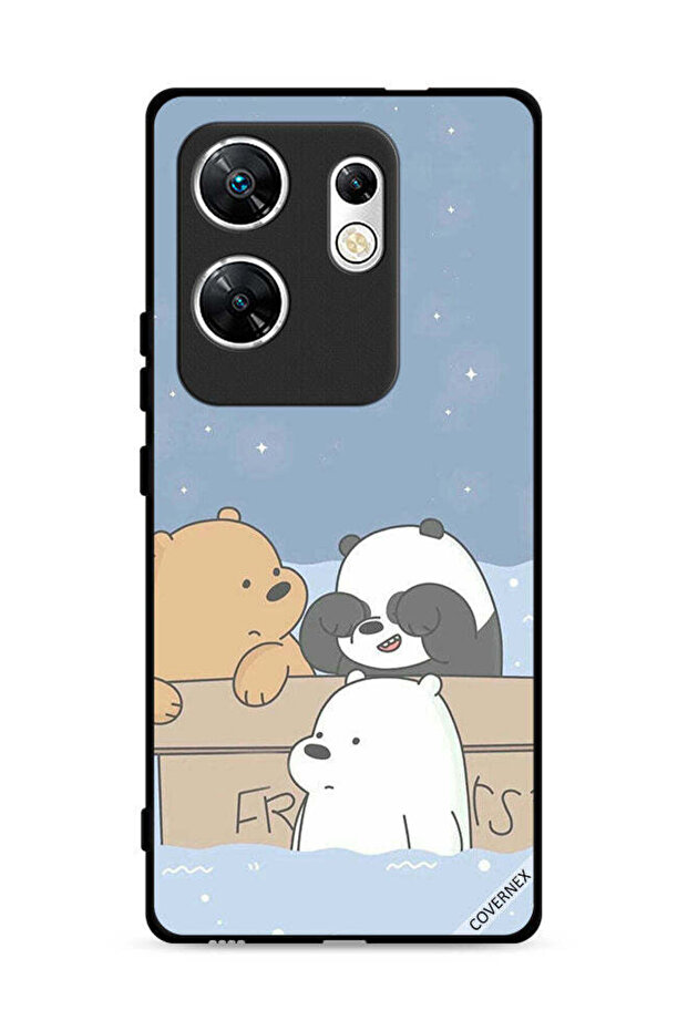 غطاء حماية لهاتف Infinix Zero 30 4G بتصميم Bear Friends