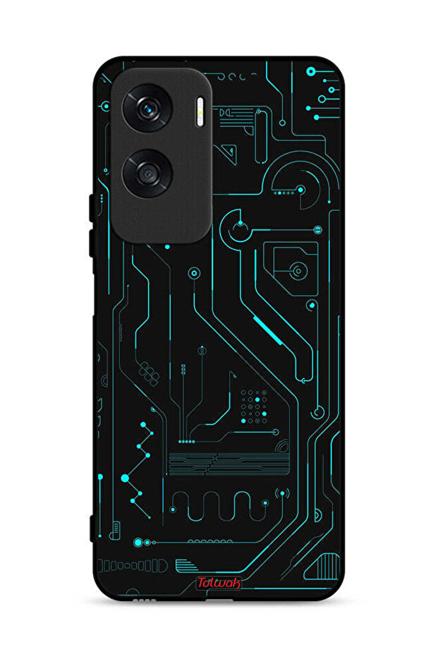 غطاء حماية لهاتف Honor X50i 5G دوائر فنية رقمية بسيطة شاشات متعددة