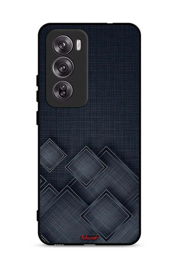 غطاء حماية لهاتف Oppo Reno12 Pro 5G بنقشة مربعات على القماش