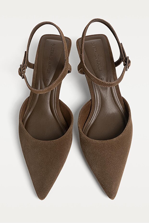 Süet kitten topuklu stiletto - 4