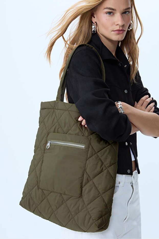 Çift Taraflı Kapitone Shopper Çanta - 2