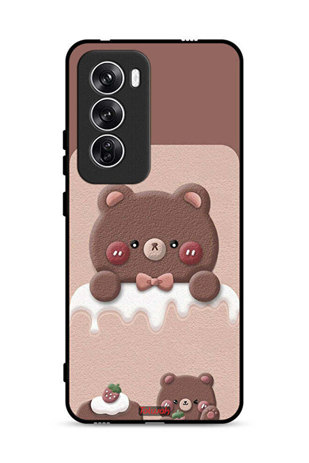 غطاء حماية Oppo Reno12 5G بتصميم دب الفراولة