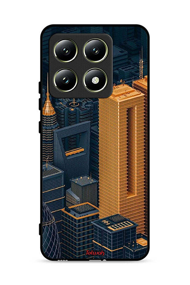 غطاء حماية لهاتف Xiaomi 14T 5G برسومات مباني فنية