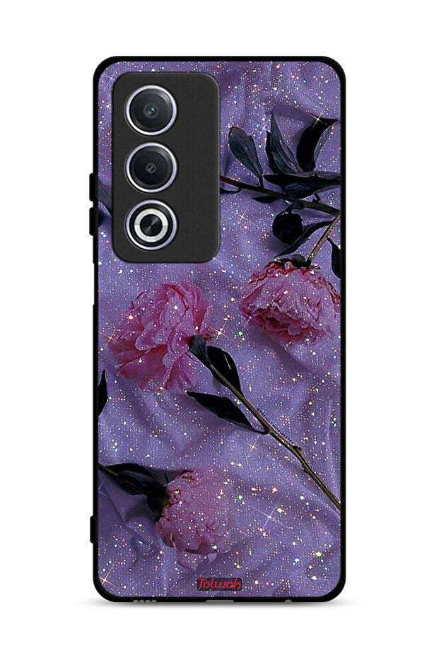 غطاء حماية لهاتف Oppo A3 Pro 5G بنقشة ورود لامعة