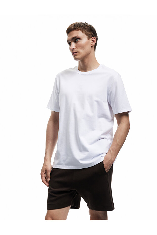 Regular Fit Short Sleeve Crew Neck Cotton Basic T-Shirt