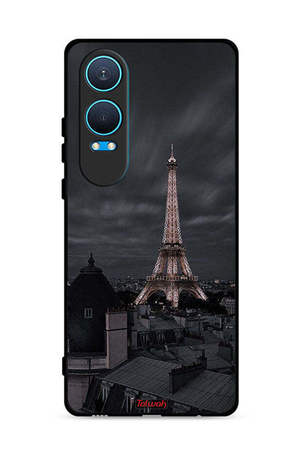 غطاء حماية لهاتف OnePlus Nord CE4 Lite 5G بتصميم برج إيفل في الليل