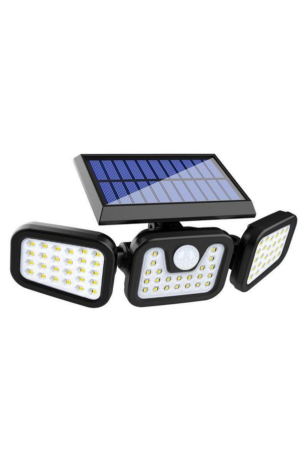 74 LED GÜNEŞ ENERJİLİ HAREKET SENSÖRLÜ 3 TARAFLI SOLAR BAHÇE AYDINLATMA LAMBASI SOKAK LAMBASI - 1