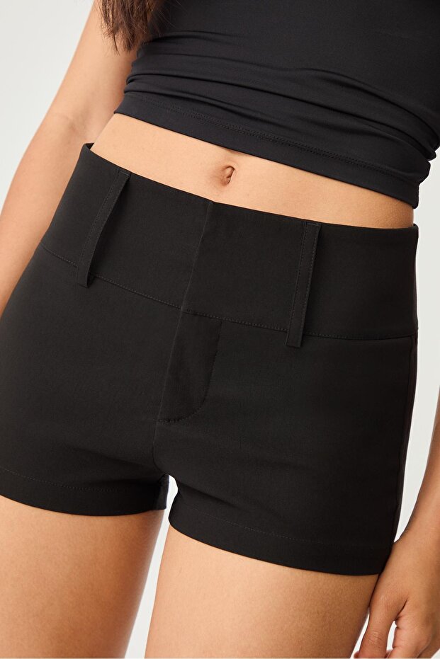 Kumaş Mini Şort - 4