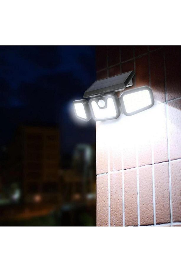 74 LED GÜNEŞ ENERJİLİ HAREKET SENSÖRLÜ 3 TARAFLI SOLAR BAHÇE AYDINLATMA LAMBASI SOKAK LAMBASI - 2