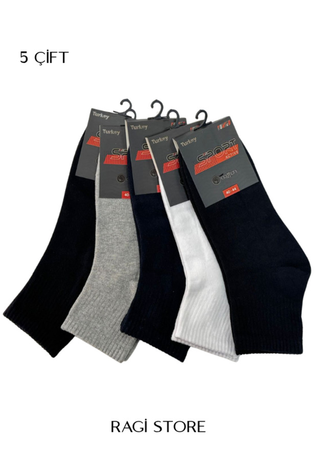 5-Piece Men's Washed Cotton Half Socks