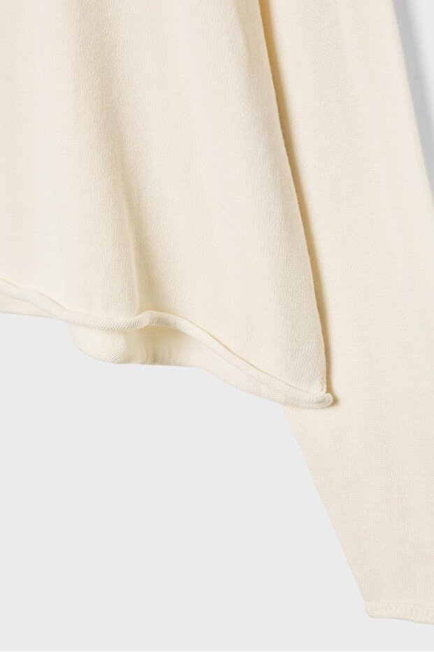 Geniş Yaka Crop Sweatshirt - 8