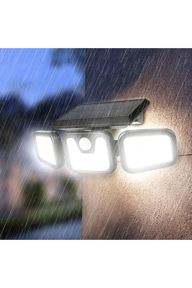 74 LED GÜNEŞ ENERJİLİ HAREKET SENSÖRLÜ 3 TARAFLI SOLAR BAHÇE AYDINLATMA LAMBASI SOKAK LAMBASI - 4