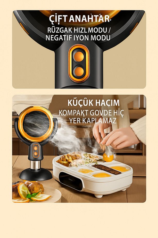 Şarjlı Hava Temizleyici Mini Masa Üstü Hava Emici Sigara Kokusu Negatif İyon Fonksiyonu, USB Şarjlı - 4