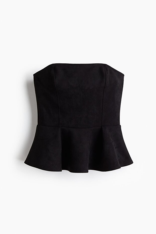 Peplumlu Bandeau Üst - 3