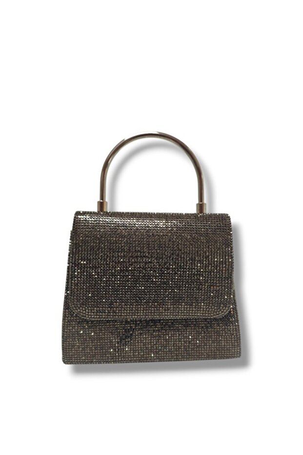 Varol 415-25 Stone Glitter Steel Case Evening Dress Bag