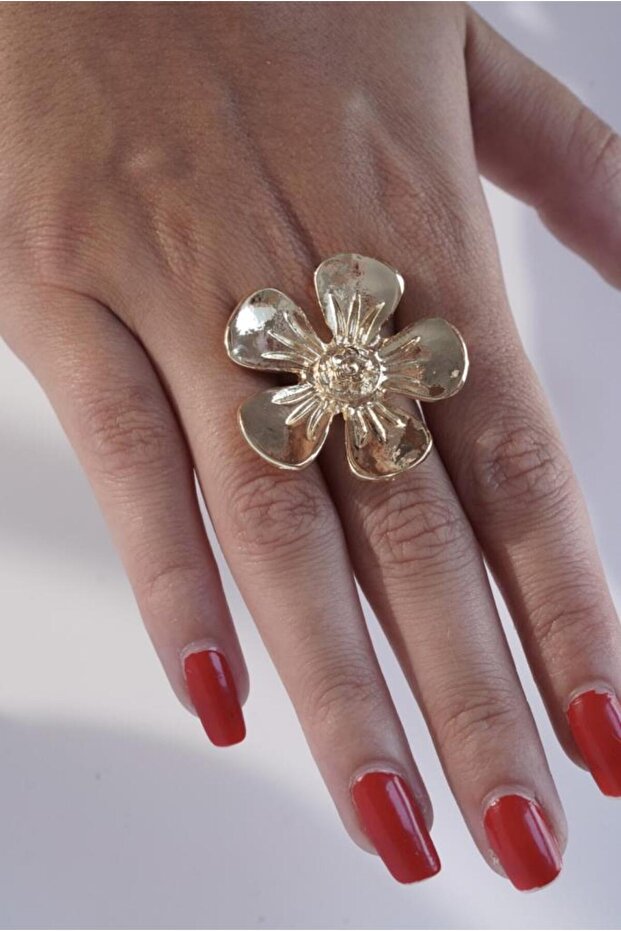 خاتم زهرة كبير الحجم قابل للتعديل - 2