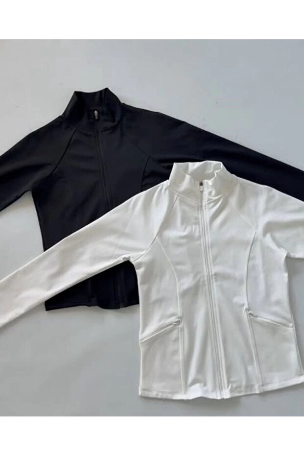 Rover Basic Slim Fit Fermuarlı Bluz - 7