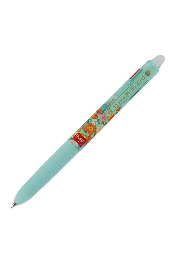 Silinebilir Jel Kalem Üç Farklı Renk Multi Pen Renkli Çiçekler - 1