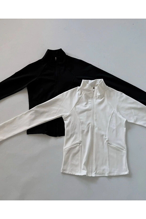 Rover Basic Slim Fit Fermuarlı Bluz - 6