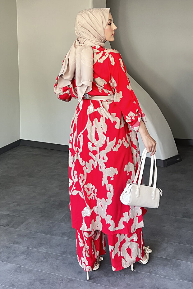 Set cămașă lungă cu model de piese - 3